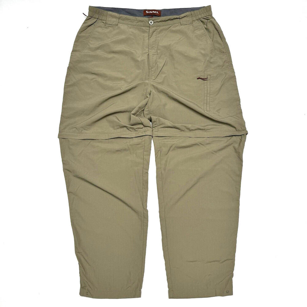SIMMS Fishing Men's XXL Tan Cargo COR3 Nylon Outdoor Hiking Convertible Pants
